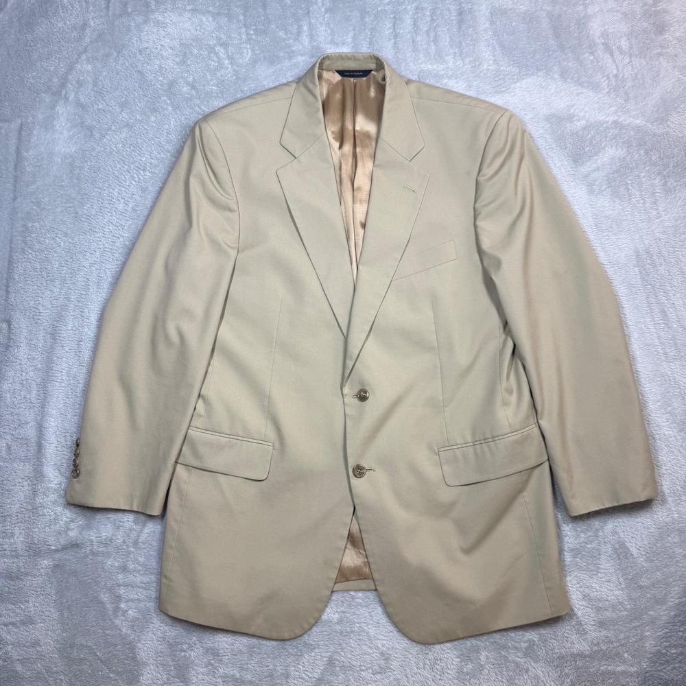 Brooks Brothers Sport Coat Mens 41R Tan Cotton Blend Blazer Formal Workwear 90s